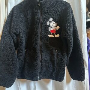 Disney Black Fleece Jacket with Character Embroidery